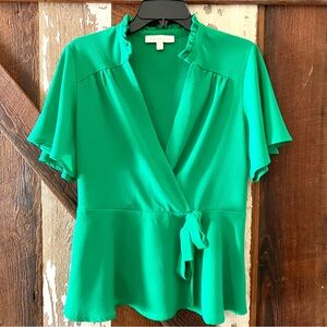Green Wrap Blouse